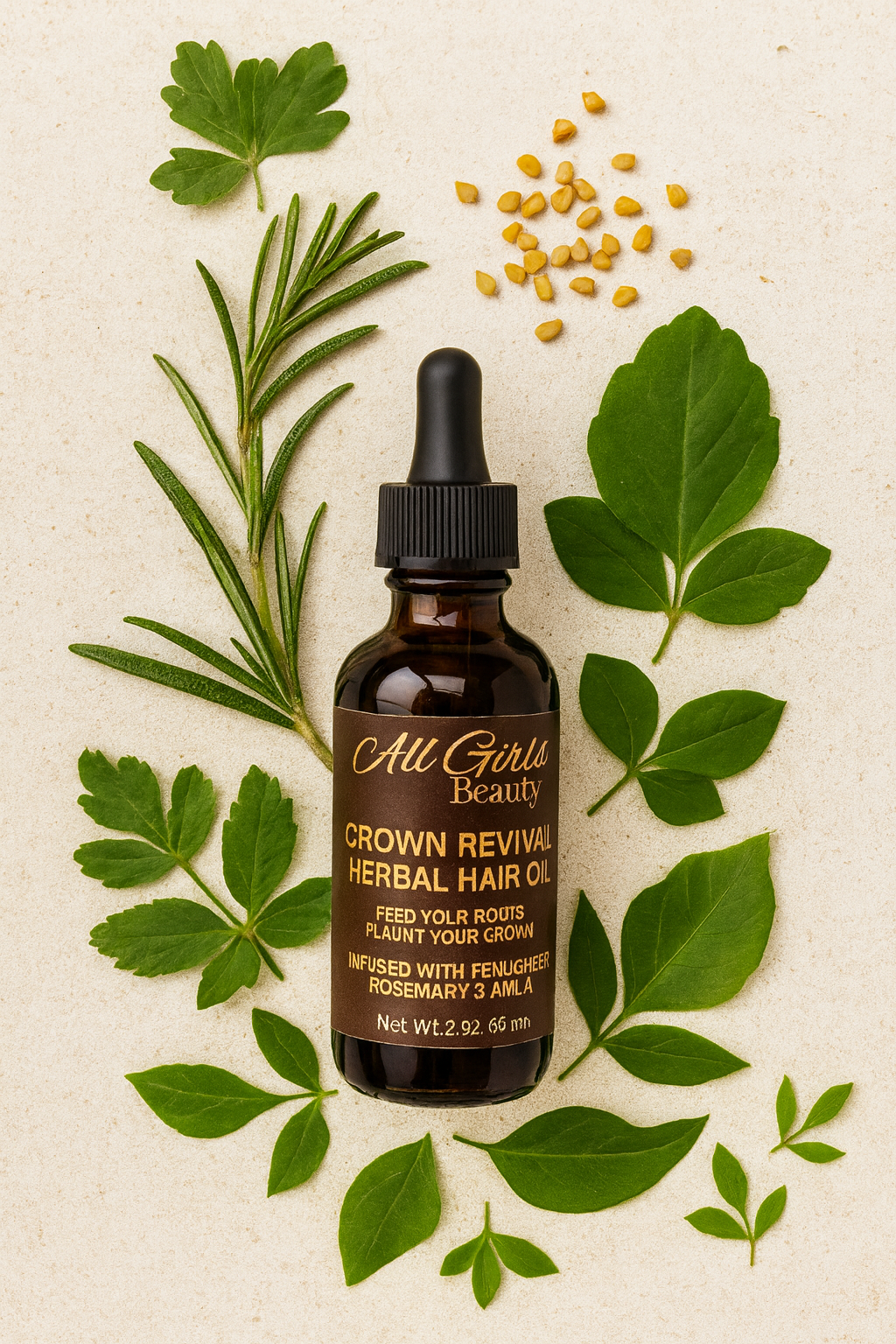 Crown Revival Herbal Hair Oil- With Ayurvedic Herbs (2oz/60ml)