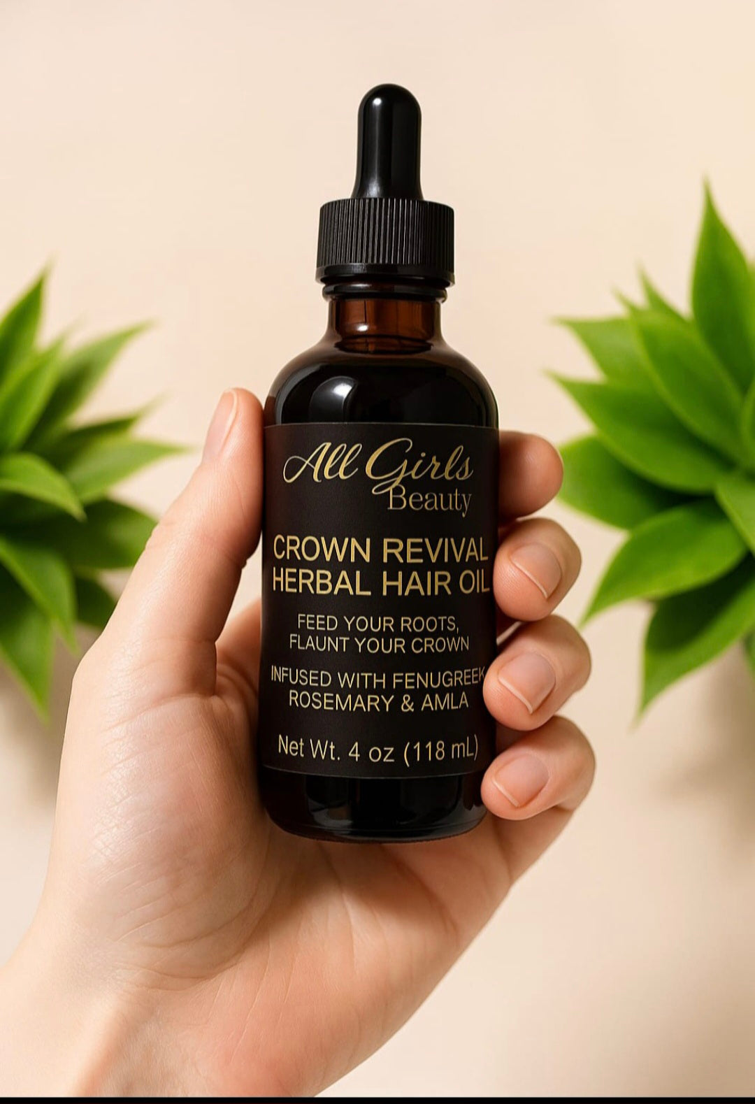 Crown Revival Herbal Hair Oil- With Ayurvedic Herbs (4oz/118ml)