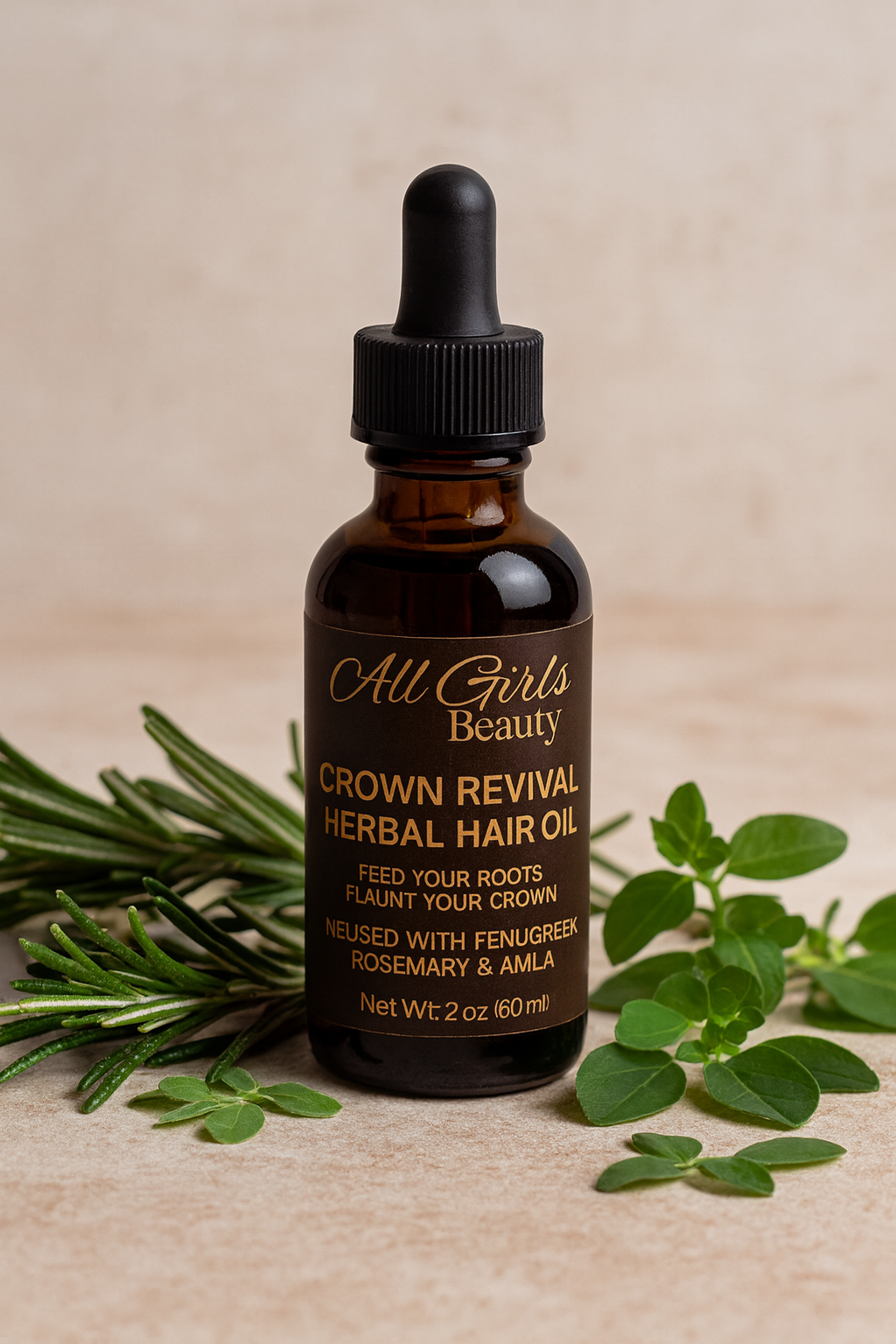 Crown Revival Herbal Hair Oil- With Ayurvedic Herbs (2oz/60ml)